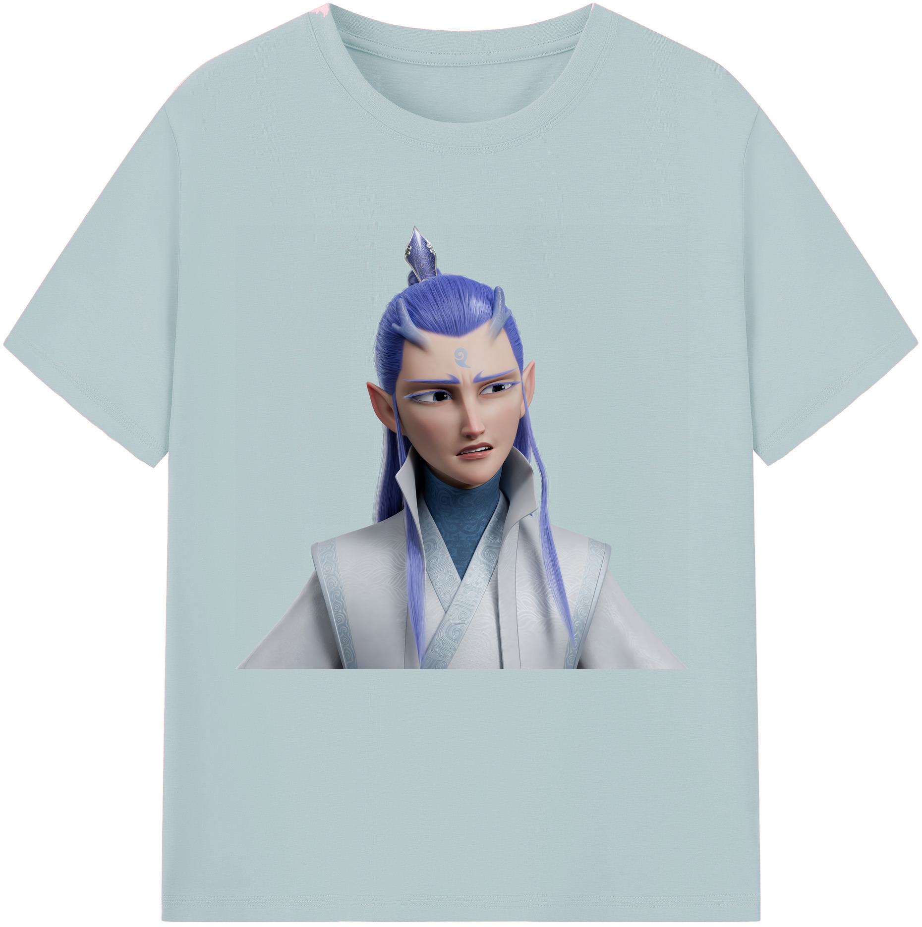 （画像用） Ne Zha 2 ナタ 魔童の大暴れ 綿100％半袖Tシャツ（フロントプリント）